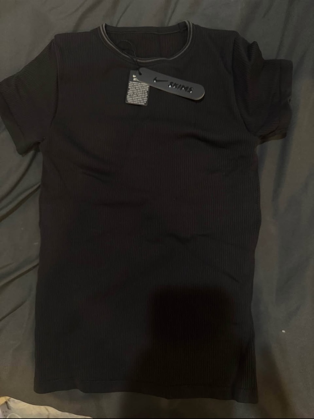 SKIMS x Nike Black Ribbed Tee